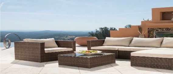 Modern Outdoor Sofa with Scenic View